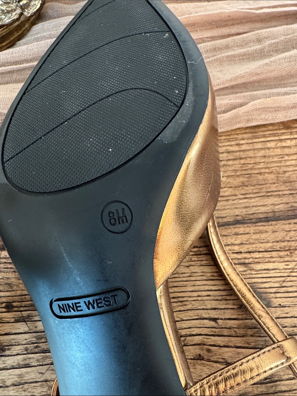 Nine West Metallic Gold / Copper color Pointed Slingback Heels - Picture 5 of 6